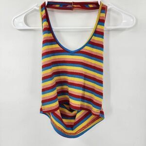 Shein halter top medium rainbow stripe